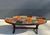 Vintage French mid-century oval coffee table, c.1970s with Vallauris glazed ceramic tiles and a wrought iron frame with...