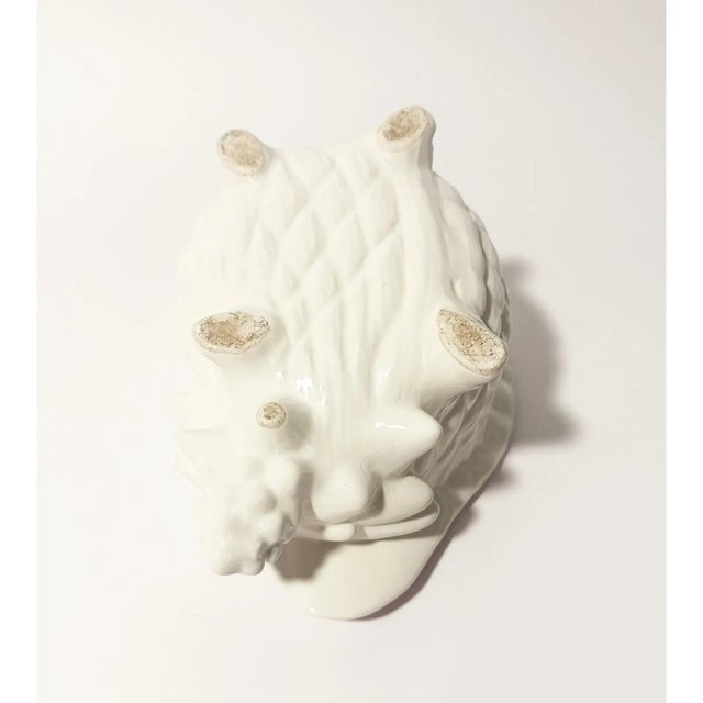 Vintage Coastal Glazed Ceramic Conch Shell Cachepot Planter For Sale In Tampa - Image 6 of 7