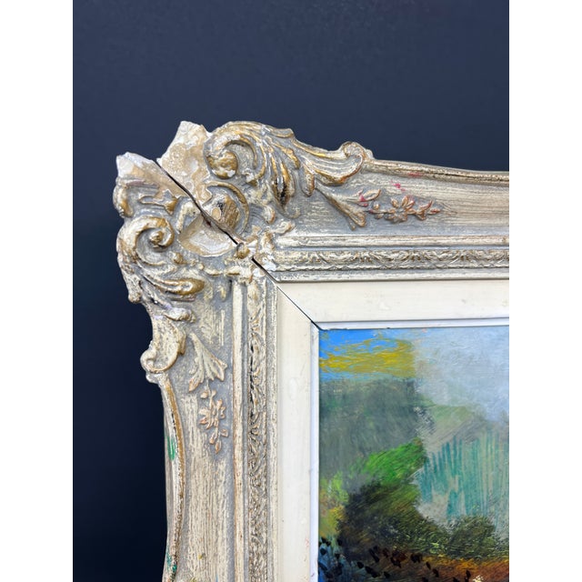 Mid 20th Century Mid-Century European Impressionist Landscape Oil Painting in Antique Dutch Frame For Sale - Image 5 of 10