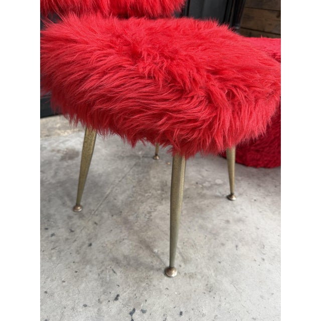 1970s Moumoute Chairs and Ottoman from PELFRAN, France, Set of 3 For Sale - Image 5 of 13
