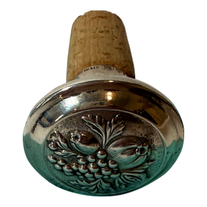 Rare Vintage Tiffany & Co. Sterling Silver Grape Wine Bottle Stopper With Pouch Ex