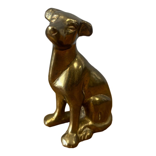 Vintage English Brass Dog For Sale