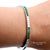 Platinum 950 Custom Made Natural Diamond and Emerald Bezel Tennis Bracelet For Sale - Image 9 of 12