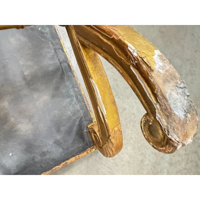 Antique French Empire Curule Vanity Foot Stool Seat W Pillows For Sale - Image 15 of 16