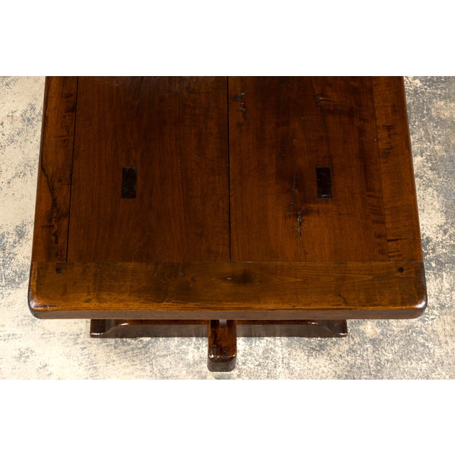 19th Century French Provincial Walnut Dining Table With Trestle Base For Sale - Image 10 of 18
