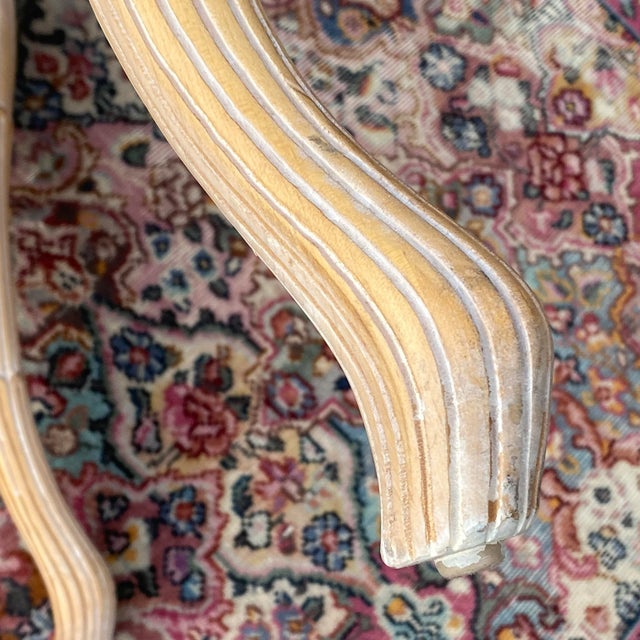 Vintage Hollywood Regency Carved Palm Frond Cerused Maple Side Table For Sale - Image 11 of 13