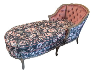 1940s Vintage French Chaise With New Upholstery