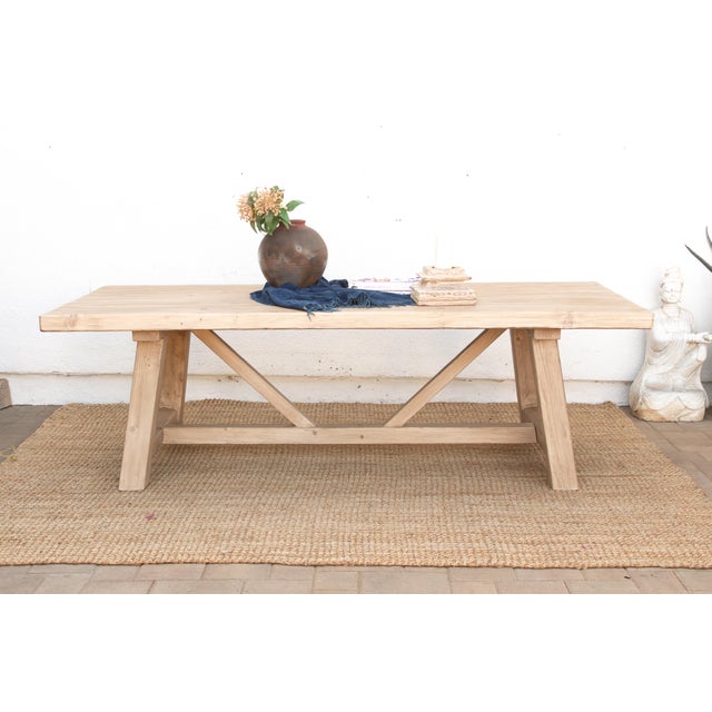 The Basquaise, 96" Reclaimed Wood Trestle Table For Sale - Image 12 of 12