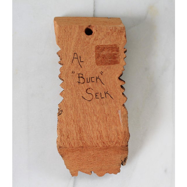 Brown Vintage Hand Carved Folk Art "Old Man of the Woods" Wall Hanging For Sale - Image 8 of 8