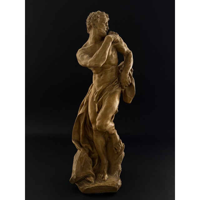 20th-century stucco sculpture depicting a faun. Italy. This sculpture is a reproduction of the famous work "The Fauns" by...