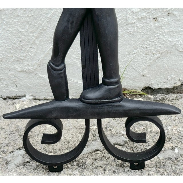Metal Hollywood Regency Wrought Iron Lady Golfer Exterior/Interior Wall Sculpture For Sale - Image 7 of 12