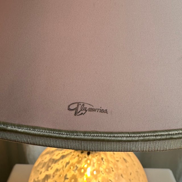 Murano Glass Table Lamp with Brass Base and Empire Shade by La Murrina, 1970s For Sale - Image 6 of 15