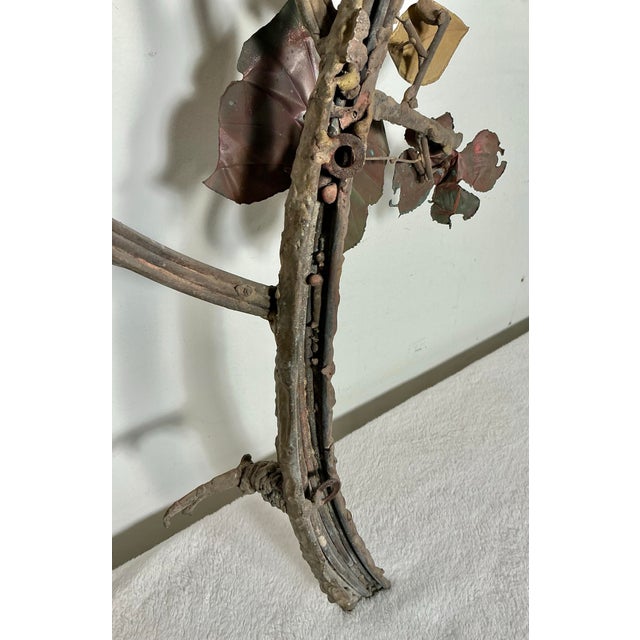 Mid-Century Modern Brutalist Copper and Brass Tree Branch Wall Sculpture, Circa 1960s For Sale - Image 11 of 12