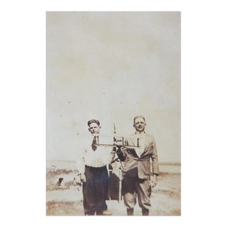 Vintage Snapshot Photograph Model Biplane Airplane For Sale