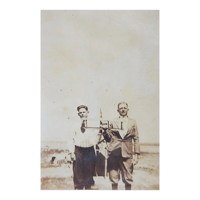 Vintage Snapshot Photograph Model Biplane Airplane For Sale