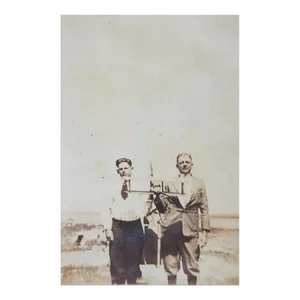 Vintage Snapshot Photograph Model Biplane Airplane