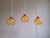 Metal Art Deco Pendant Lights in Amber Cracked Glass, 1920s, Set of 3 For Sale - Image 7 of 13