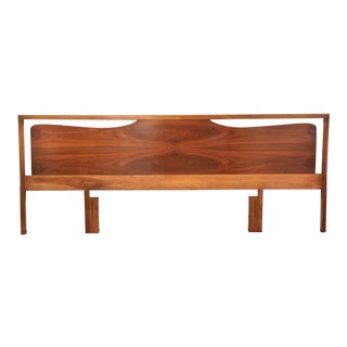 Walnut Queen Mid-Century Modern Headboard For Sale
