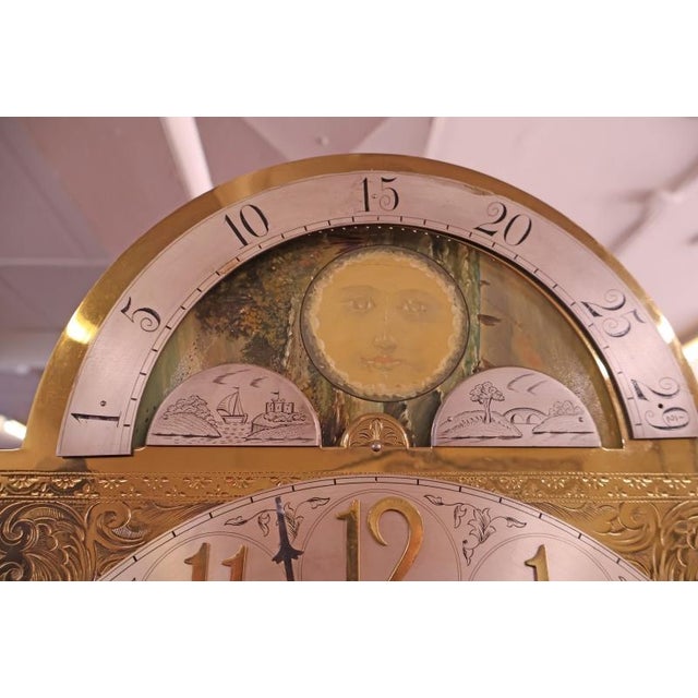 19th Century English Mahogany Inlaid Tall Case Grandfather Clock j.c Jennens For Sale - Image 14 of 17