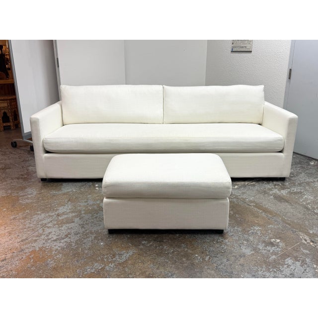 Design Plus Gallery presents a Pair of the Union Grand Sofa and Ottoman by Williams Sonoma for Pottery Barn. This pair...