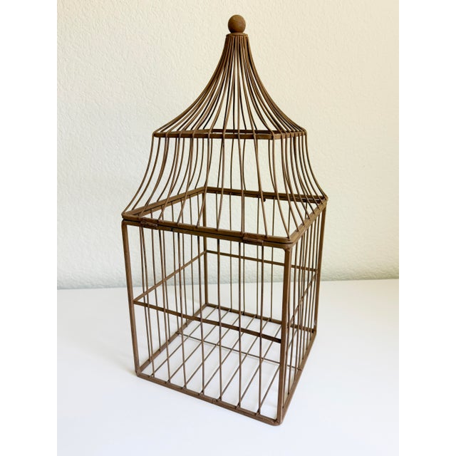 Metal 1960s Iron Pagoda Birdcage For Sale - Image 7 of 9