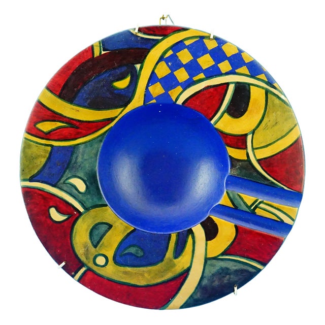 Large Vintage Terracotta Ashtray with Abstract Decoration, 1930s For Sale