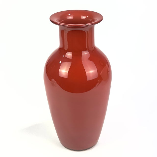 Mid-Century Modern Breathtaking Authentic Hand-Blown Cased Glass Baluster Vase by Barovier & Toso, Murano, Signed For Sale - Image 3 of 8
