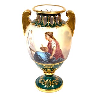 Royal Vienna Cabinet Vase, Allegory of Painting & Architecture, Signed Herner For Sale