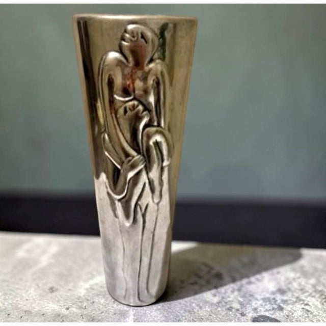 Carrol Boyes Large (13-Inch) Metal "Acrobat" Vase (Modern Figural Metal Sculpture) Please Read For Sale - Image 12 of 17