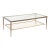 French Modern Cocktail or Coffee Low Table of Brass and Glass For Sale