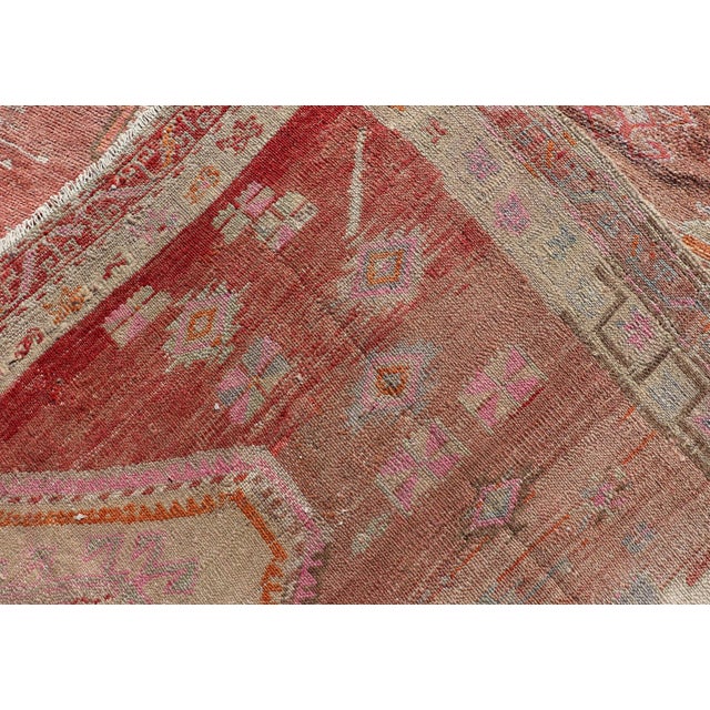 Long Rug, Vintage Turkish Gallery Rug With Tribal Design in Variegated Red 7'9 X 14'7 For Sale - Image 11 of 11