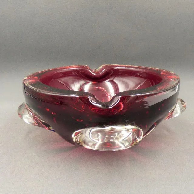 Red Murano Glass Ashtray, Italy, 1950s For Sale - Image 4 of 8