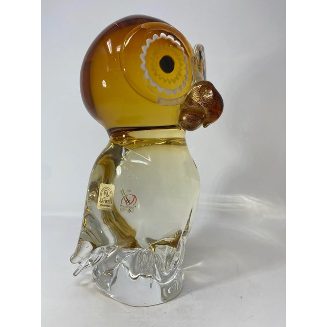 Stunning Murano Glass Amber Owl by Glass Master Oscar Zanetti Description: Add a touch of elegance to your home decor with...