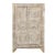 Far Pavilions 1970s Farmhouse Style Distressed White 2 Door Carved Cabinet For Sale - Image 4 of 8