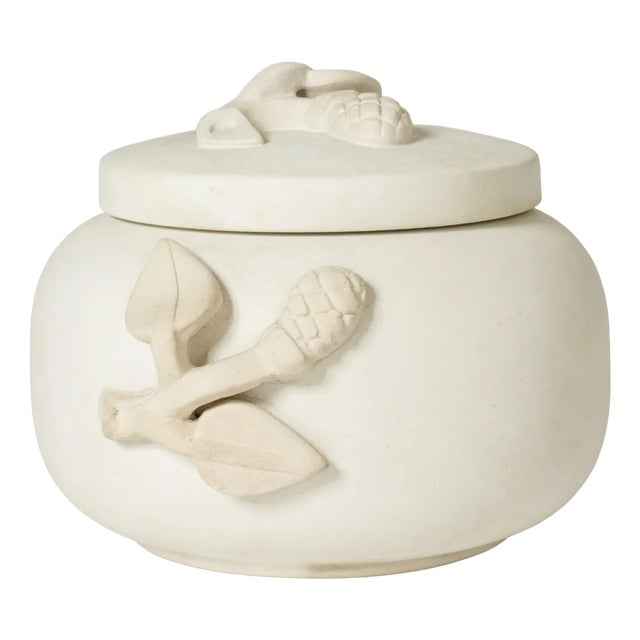 Modernist Relief Jar by Wilhelm Kåge from Gustavsberg, 1940s For Sale