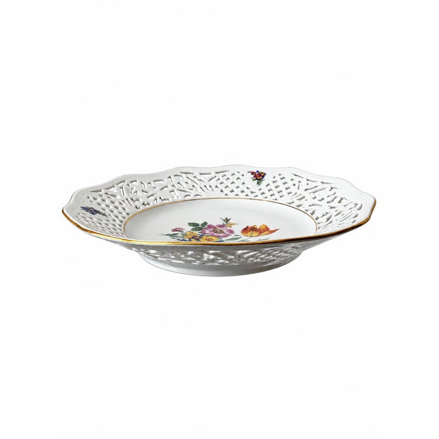 1990s Thun Czech Porcelain Pierced Floral Display Plate With Scalloped ...