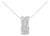 14K White Gold 1 5/8 cttw Princess and Baguette Cut Diamond Heart Ribbon Pendant Necklace (G-H, VS1-VS2) For Sale