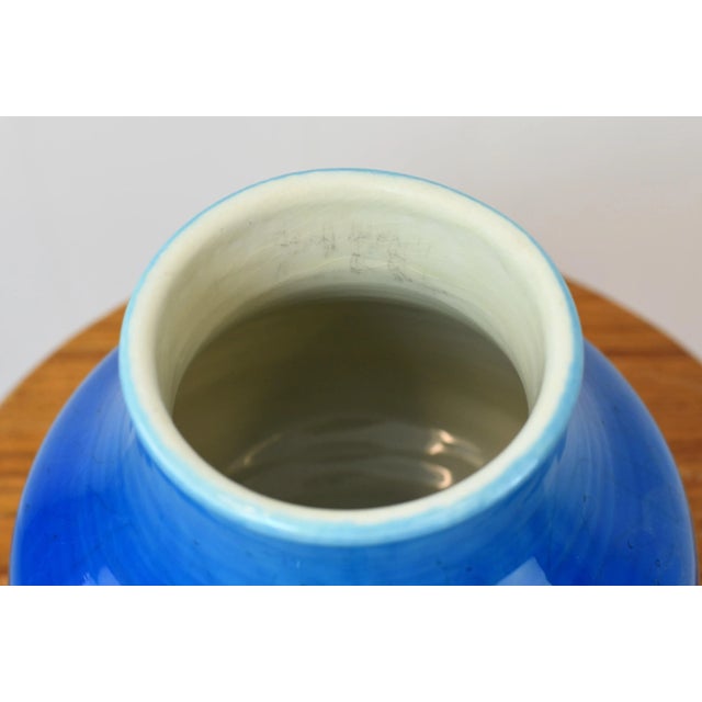 Mid Century Modern Blue Glazed Raymor Italian Pottery Jar For Sale - Image 11 of 13
