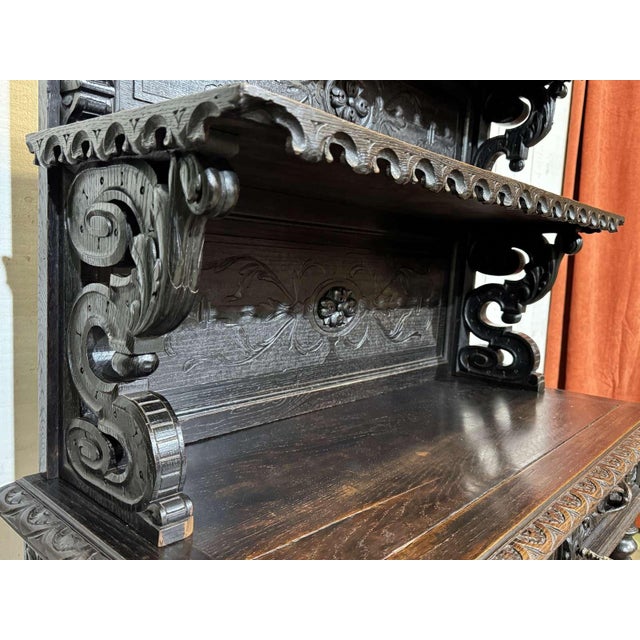 Brown Antique Oak Sideboard, 1800s For Sale - Image 8 of 18