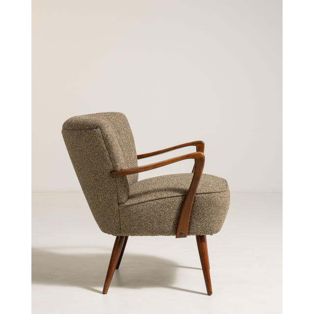 Mid-Century Modern Shellback Upholstered Armchair, Antique, Denmark, Circa 1940 For Sale - Image 12 of 13