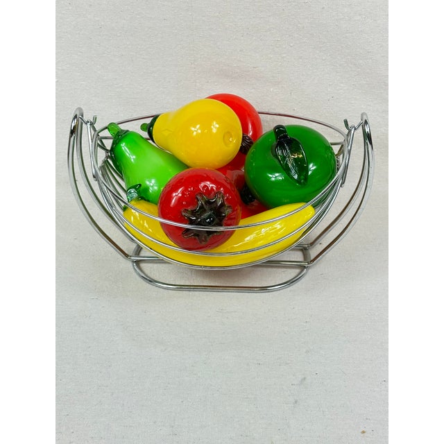 1990s Vintage Glass Fruit in Bowl For Sale - Image 5 of 6