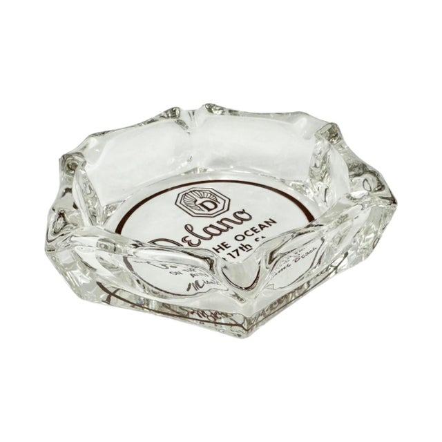 Glass Vintage the Delano Hotel Miami Beach Florida Glass Ashtray For Sale - Image 7 of 8