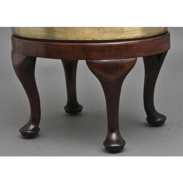 18th Century Mahogany and Brass Bound Oval Wine Cooler with Stand, 1770s, Set of 2 For Sale - Image 3 of 12