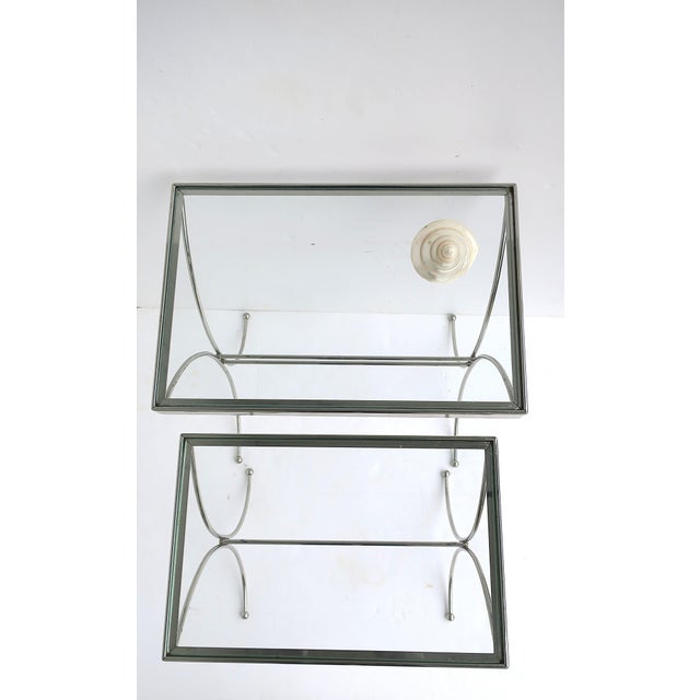 Chrome Chrome and Glass Nesting End Side Tables, Midcentury Modern, Mid-20th Century For Sale - Image 8 of 14
