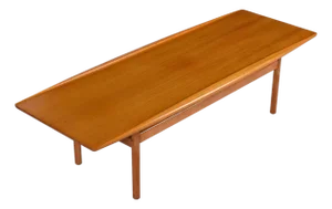 Ole Wanscher for Poul Jeppesens Mobelfabrik Danish Teak Surfboard Coffee Table