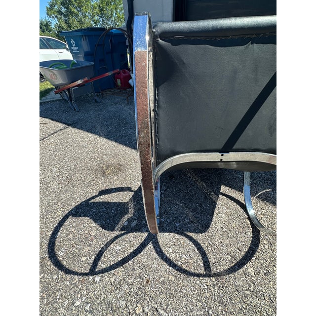 1960s 1970s Italian Modern Chrome Rocking Chair Attributed to Guido Faleschini For Sale - Image 5 of 6