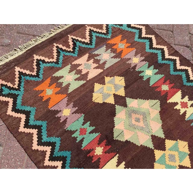 Textile Small Vintage Turkish Kilim - 36" X 51" For Sale - Image 7 of 10