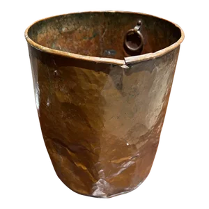 Antique Patinated Copper Pot Distressed Bucket