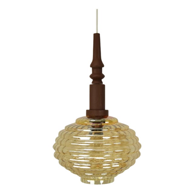 Mid-Century Glass Pendant, 1960s For Sale