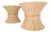 Pair of Sheaf of Wheat 26" Round Side End Table Stands Pedestals MINT For Sale